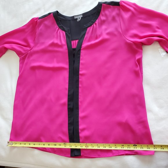 Vince Camuto Plus Size 2X Pink Black LS Top NWT - Picture 12 of 14